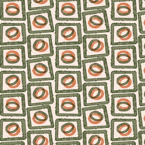 Circles in Squares, Green & Orange