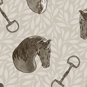 Euro Horses and Snaffle Bits, Neutral Tones by Brittanylane