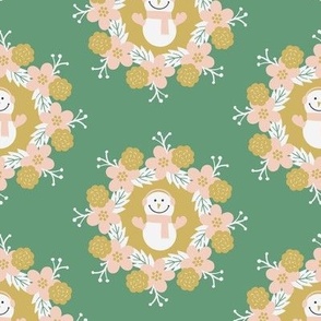 snowman floral - frosted ice
