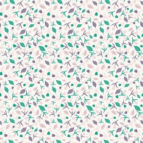 Tulips & Leaves | TL18 | Small Scale | Light Cream, Spring Green, Dusty Lavender, Light Pink