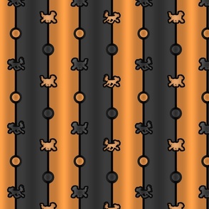 Chinese Crested Bead Chain - rust black