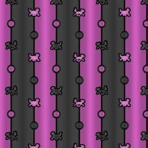 Chinese Crested Bead Chain - magenta black