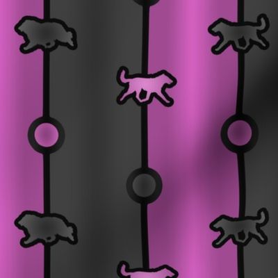 Collie Bead Chain - magenta black