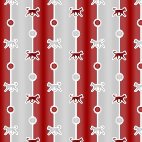 Ibizan hound Bead Chain - red silver