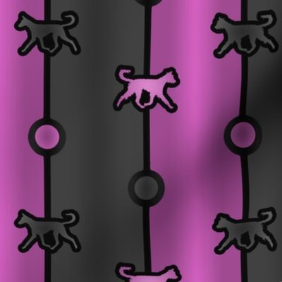 Ibizan hound Bead Chain - magenta black