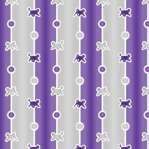 Portuguese water dog Bead Chain - purple silver