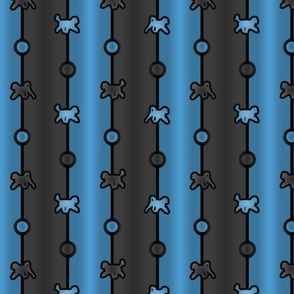 Portuguese water dog Bead Chain - blue black
