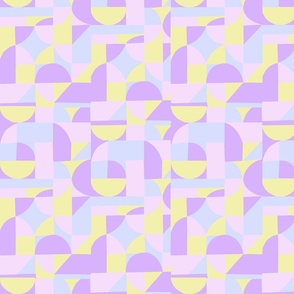 Colour blocks Organic Geometric Regular Scale pastel blue purple yellow lilac Jac Slade