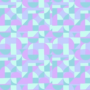 Colour blocks Organic Geometric Regular Size purple aqua blue Jac Slade