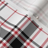Tartan Plaid - Unprinted White with Black and Red