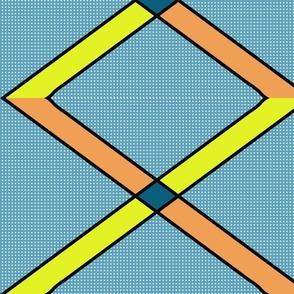 Flag 8 in Yellow, Orange and Blue-Green