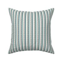 Speckled Stripes in Graphite and Pool Blue on a Natural Ivory Background