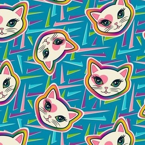 Yelena Rainbow Rave Cats (Blue) -Medium