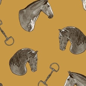 Euro Horses and Snaffle Bits, Mustard by Brittanylane 