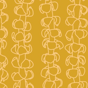 Large Puakenikeni lei outline mustard