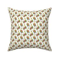 tropical print with birds toucan and parrot