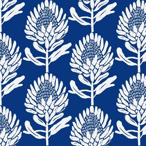 Protea_In Bloom Indigo Blue and white_Jumbo Large scale