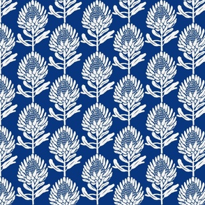 Protea_In Bloom Indigo Blue and white