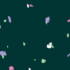 Minimalist paper shards and chips abstract cut geometric shapes boho confetti design neutral nursery lilac pink mint on pine green