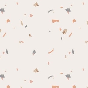 Minimalist paper shards and chips abstract cut geometric shapes boho confetti design neutral nursery gray caramel beige on ivory vintage seventies palette SMALL