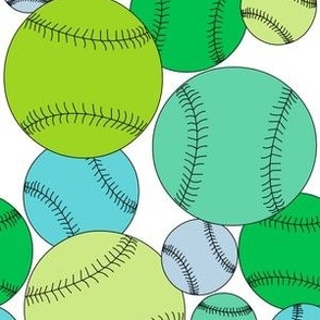 Baseballs Solid Petal Colors Coordinates White