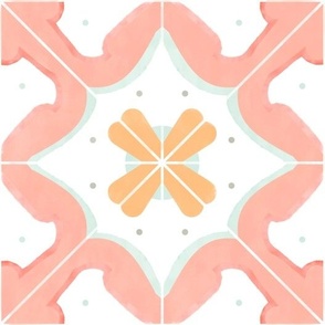 Classic Pink Coral Kitchen Tiles