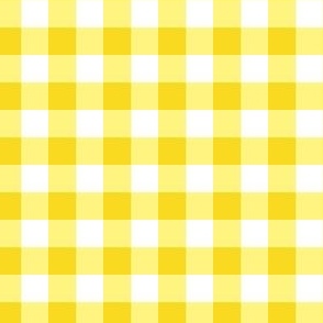 Yellow gingham check half inch squares