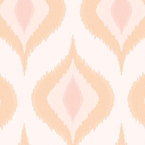 Ikat waves apricot pink XXL wallpaper scale by Pippa Shaw