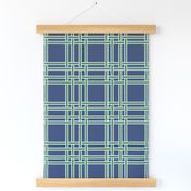 garden green on navy blue square trellis | the caroline trellis