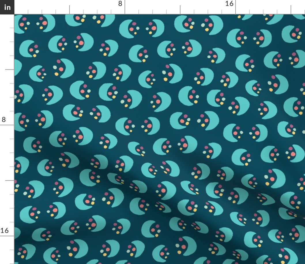 Teal Moon Print