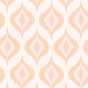 Ikat waves apricot pink XL wallpaper scale by Pippa Shaw