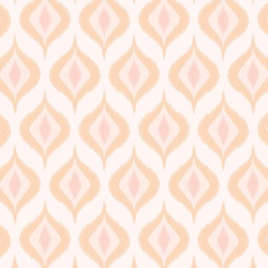 Ikat waves apricot pink large scale by Pippa Shaw