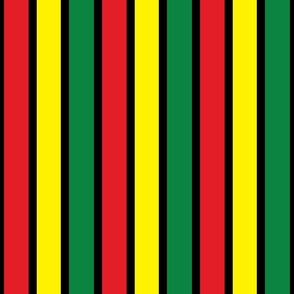 African flag colors in red, yellow, green and black