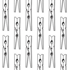 black and white spring clothespins