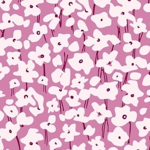  Anna / medium scale / hot pink abstract sweet playful floral pattern design 