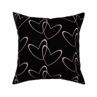 Looped Hearts - black & pink