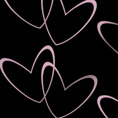 Looped Hearts - black & pink
