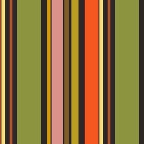 Retro 70's Funky Midcentury Stripe