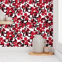 red and black large  Scale Outline Flower 