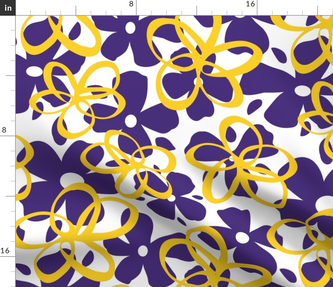  purple and yellow large  Scale  Outline Flower