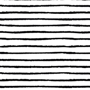 Stripes / small scale /  black on white simple minimal organic stripes