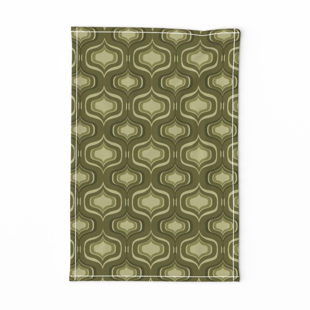 Mid-Century Modern Avocado Geometric Pattern