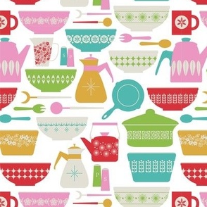 Vintage kitchen - bright - white background - 7 in