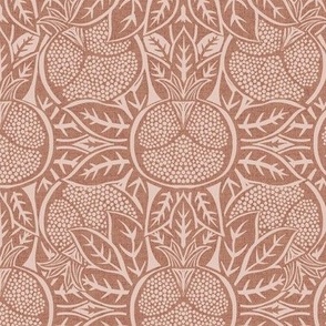 Pomegranate Block Print - Cinnamon Rusty Red - Smaller repeat 9”