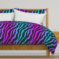 Zebra Print Textured Fur Stripes | Ombre | Oversized
