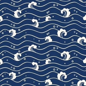 Medium Waves in Dark Blue Background