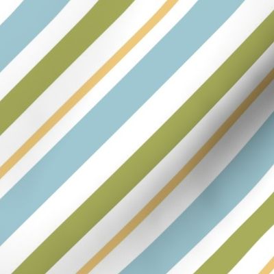 Blue, green, yellow, and white diagonal stripes