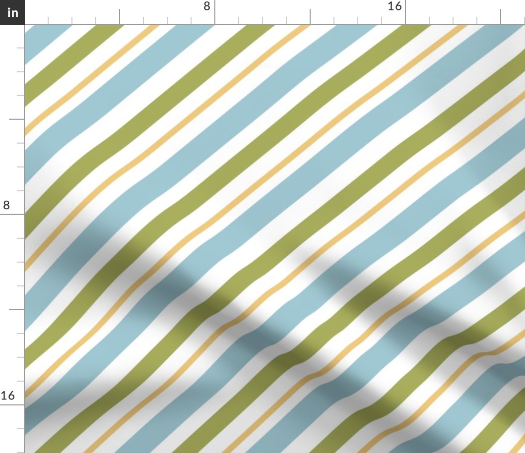 Blue, green, yellow, and white diagonal stripes