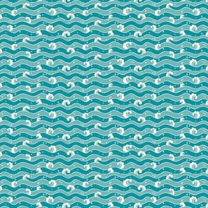 Mini waves in vintage blue background