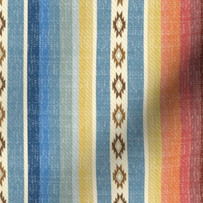 Southwest Desert Blanket Vertical Stripes - Serape inspired in bright colors